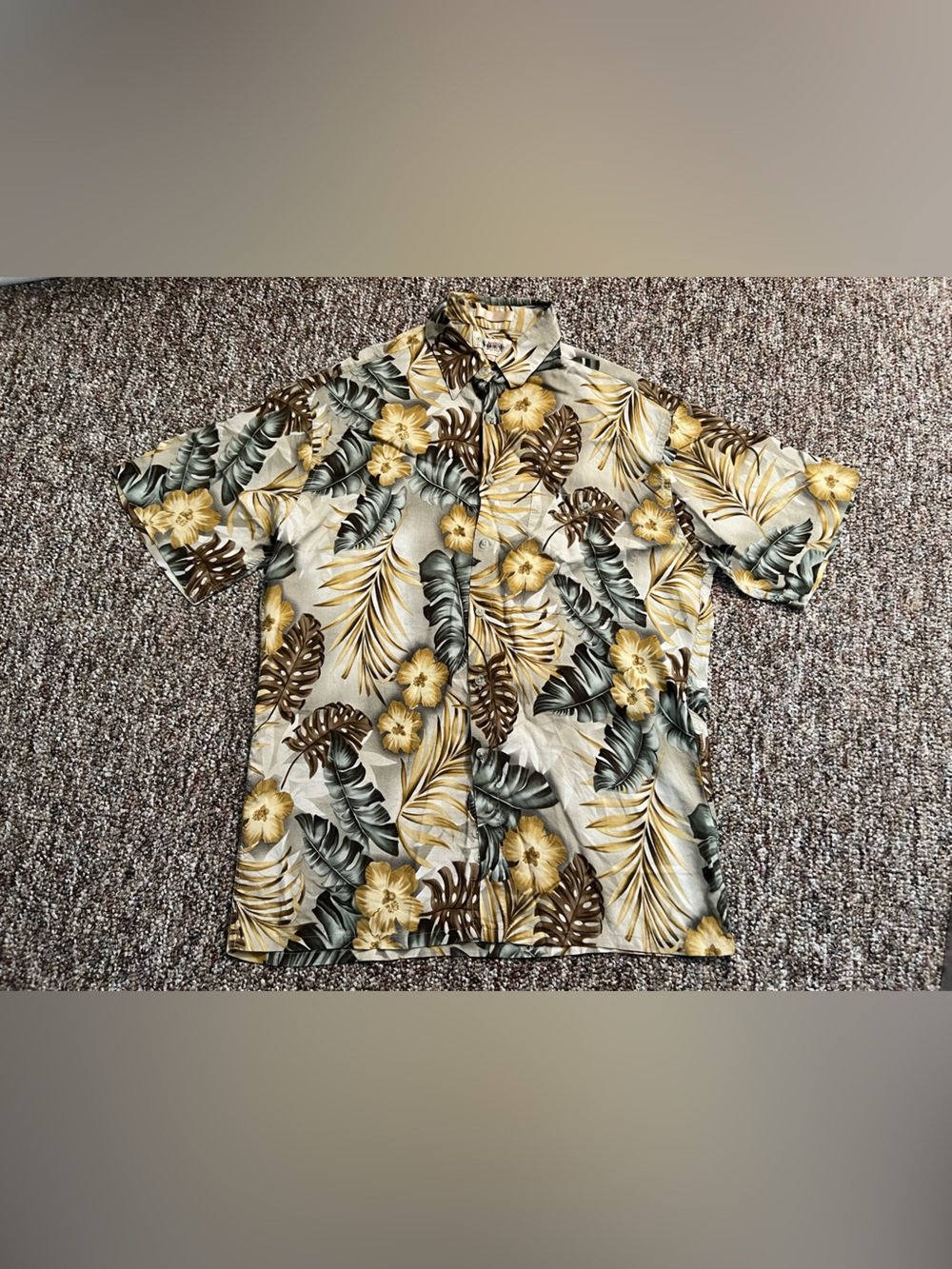Campia Moda Men’s Short Sleeve Hawaiian Floral Beach Vacation Rayon M Shirt